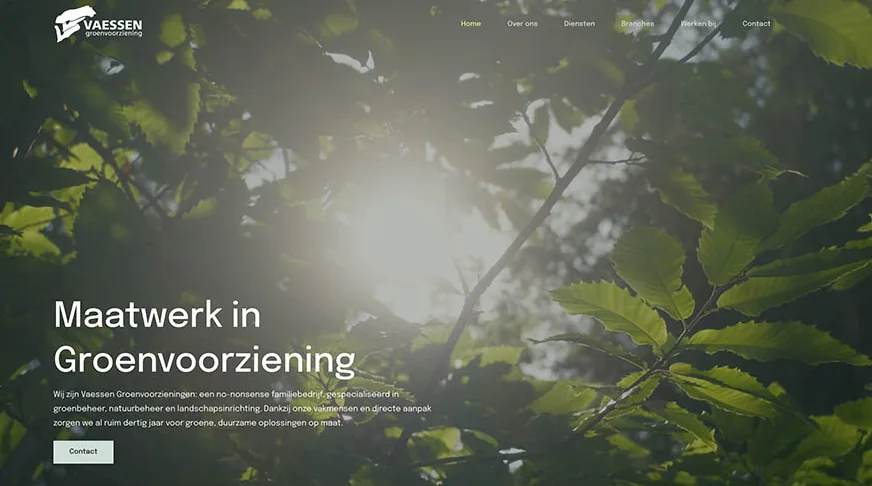 Website van Vaessen Groenvoorziening, gemaakt door 043WEB
